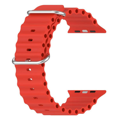 For Apple Watch 42mm / 41mm / 40mm / 38mm xDfind Ocean Silicone Watch Band(Red) by xDfind