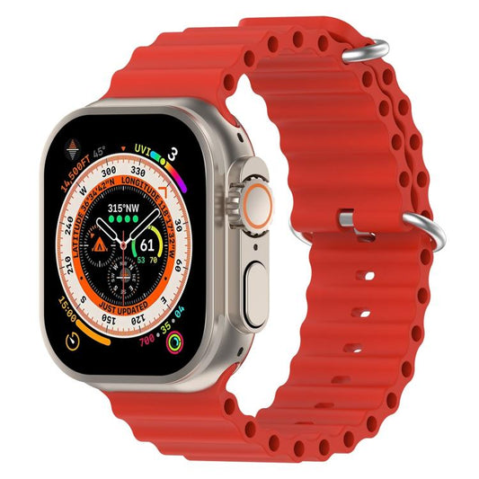 For Apple Watch 42mm / 41mm / 40mm / 38mm xDfind Ocean Silicone Watch Band(Red) by xDfind