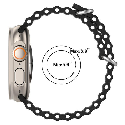 For Apple Watch 42mm / 41mm / 40mm / 38mm xDfind Ocean Silicone Watch Band(Midnight) by xDfind