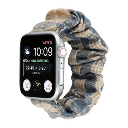 For Apple Watch Series 7 45mm / 6 & SE & 5 & 4 44mm / 3 & 2 & 1 42mm JK Uniform Style Cloth + Stainless Steel Watch Band(Khaki + Dark Blue)(Khaki + Dark Blue) by bashfashion