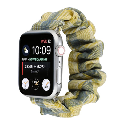 For Apple Watch Series 7 41mm / 6 & SE & 5 & 4 40mm / 3 & 2 & 1 38mm JK Uniform Style Cloth + Stainless Steel Watch Band(Yellow + Blue)(Yellow + Blue) by bashfashion