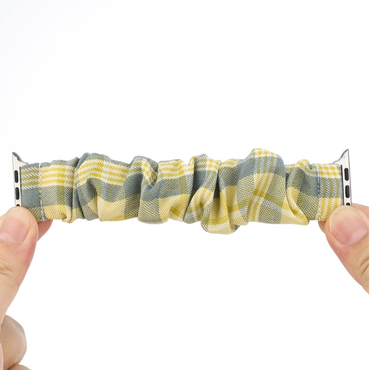 For Apple Watch Series 7 41mm / 6 & SE & 5 & 4 40mm / 3 & 2 & 1 38mm JK Uniform Style Cloth + Stainless Steel Watch Band(Yellow + Blue)(Yellow + Blue) by bashfashion