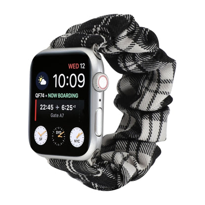 For Apple Watch Series 7 41mm / 6 & SE & 5 & 4 40mm / 3 & 2 & 1 38mm JK Uniform Style Cloth + Stainless Steel Watch Band(Black + White)(Black + White) by bashfashion