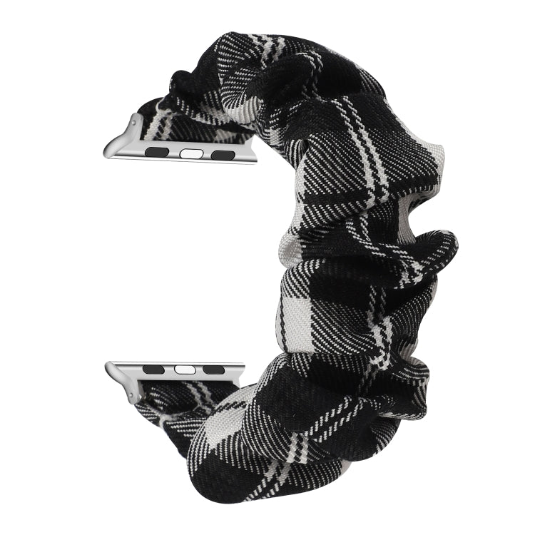 For Apple Watch Series 7 41mm / 6 & SE & 5 & 4 40mm / 3 & 2 & 1 38mm JK Uniform Style Cloth + Stainless Steel Watch Band(Black + White)(Black + White) by bashfashion