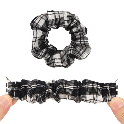 For Apple Watch Series 7 41mm / 6 & SE & 5 & 4 40mm / 3 & 2 & 1 38mm JK Uniform Style Cloth + Stainless Steel Watch Band(Black + White)(Black + White) by bashfashion