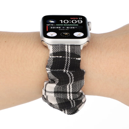 For Apple Watch Series 7 41mm / 6 & SE & 5 & 4 40mm / 3 & 2 & 1 38mm JK Uniform Style Cloth + Stainless Steel Watch Band(Black + White)(Black + White) by bashfashion