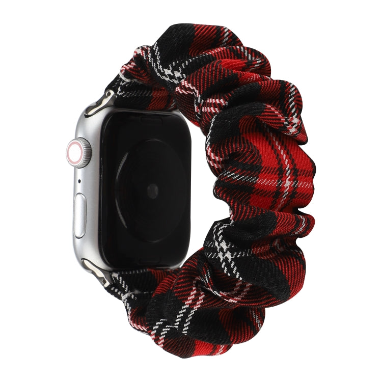 For Apple Watch Series 7 41mm / 6 & SE & 5 & 4 40mm / 3 & 2 & 1 38mm JK Uniform Style Cloth + Stainless Steel Watch Band(Black + Red)(Black + Red) by bashfashion