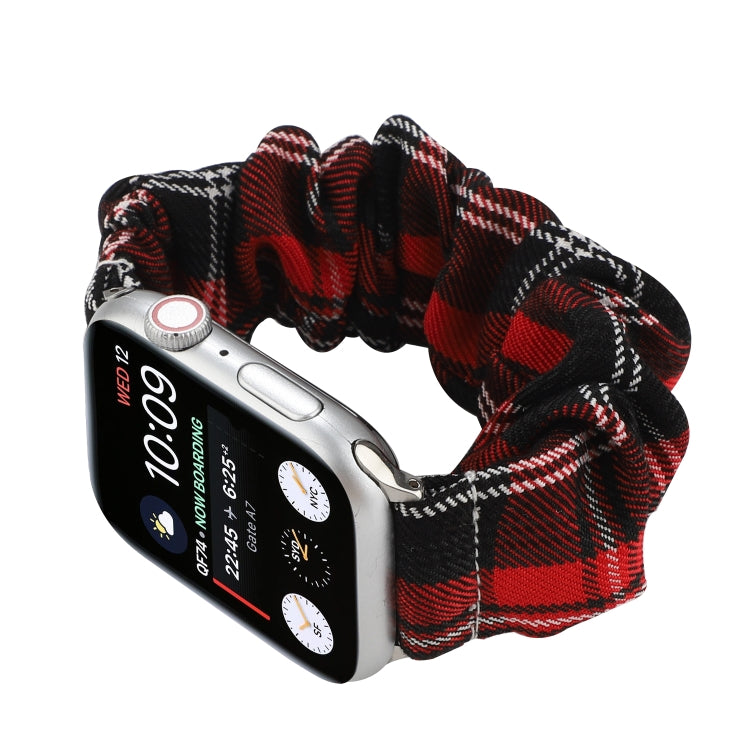 For Apple Watch Series 7 41mm / 6 & SE & 5 & 4 40mm / 3 & 2 & 1 38mm JK Uniform Style Cloth + Stainless Steel Watch Band(Black + Red)(Black + Red) by bashfashion
