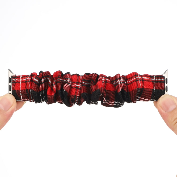 For Apple Watch Series 7 41mm / 6 & SE & 5 & 4 40mm / 3 & 2 & 1 38mm JK Uniform Style Cloth + Stainless Steel Watch Band(Black + Red)(Black + Red) by bashfashion