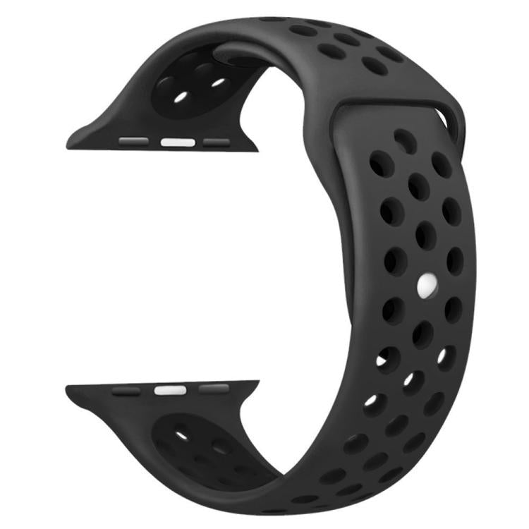 For Apple Watch 46mm / 49mm / 45mm / 44mm xDfind Two Color Silicone Sports Watch Band(Black) by xDfind