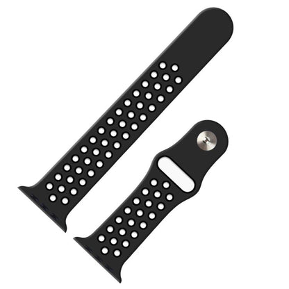 For Apple Watch 46mm / 49mm / 45mm / 44mm xDfind Two Color Silicone Sports Watch Band(Black) by xDfind