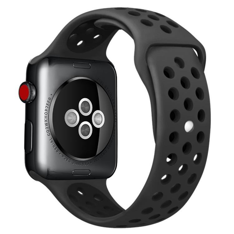 For Apple Watch 46mm / 49mm / 45mm / 44mm xDfind Two Color Silicone Sports Watch Band(Black) by xDfind