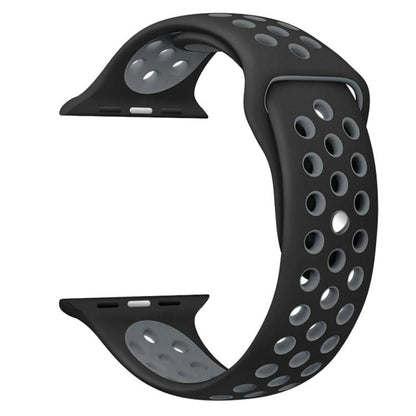 For Apple Watch 46mm / 49mm / 45mm / 44mm xDfind Two Color Silicone Sports Watch Band(Black Grey) by xDfind