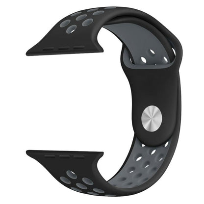 For Apple Watch 46mm / 49mm / 45mm / 44mm xDfind Two Color Silicone Sports Watch Band(Black Grey) by xDfind
