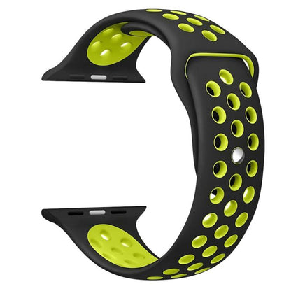 For Apple Watch 46mm / 49mm / 45mm / 44mm xDfind Two Color Silicone Sports Watch Band(Black Yellow) by xDfind