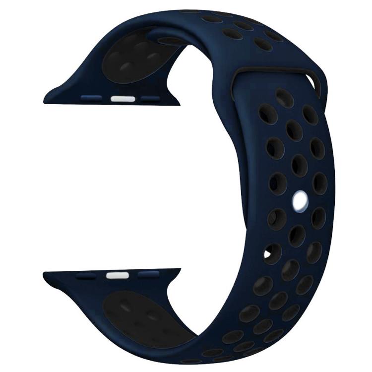 For Apple Watch 46mm / 49mm / 45mm / 44mm xDfind Two Color Silicone Sports Watch Band(Blue Black) by xDfind