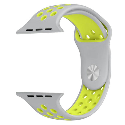 For Apple Watch 46mm / 49mm / 45mm / 44mm xDfind Two Color Silicone Sports Watch Band(Grey Yellow) by xDfind