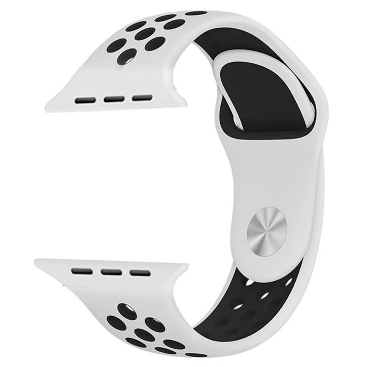 For Apple Watch 46mm / 49mm / 45mm / 44mm xDfind Two Color Silicone Sports Watch Band(White Black) by xDfind
