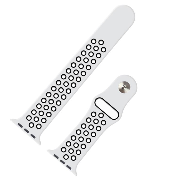 For Apple Watch 46mm / 49mm / 45mm / 44mm xDfind Two Color Silicone Sports Watch Band(White Black) by xDfind