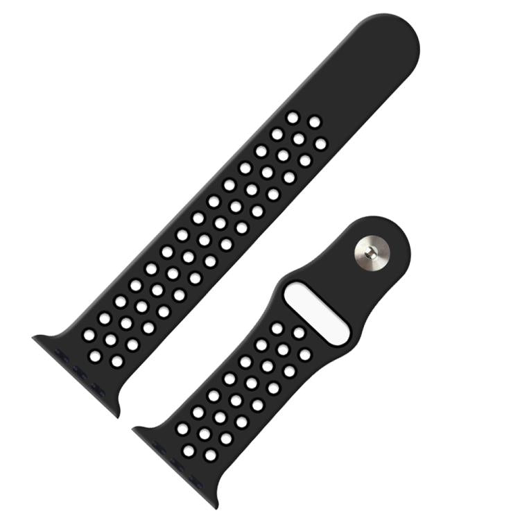 For Apple Watch 42mm / 41mm / 40mm / 38mm xDfind Two Color Silicone Sports Watch Band(Black) by xDfind