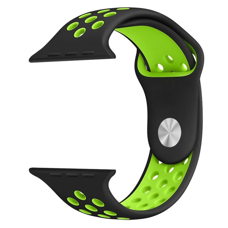 For Apple Watch 42mm / 41mm / 40mm / 38mm xDfind Two Color Silicone Sports Watch Band(Black Green) by xDfind