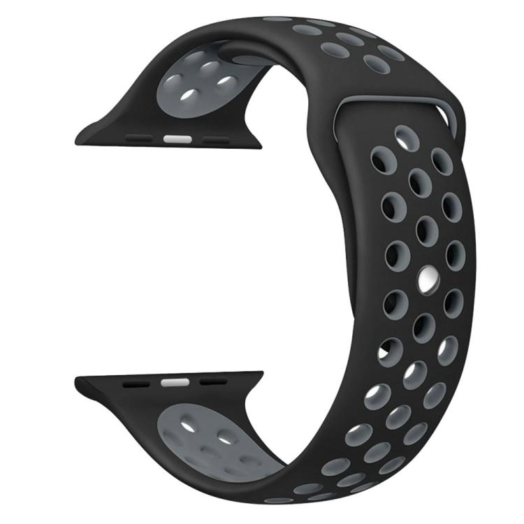For Apple Watch 42mm / 41mm / 40mm / 38mm xDfind Two Color Silicone Sports Watch Band(Black Grey) by xDfind