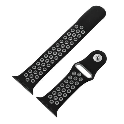 For Apple Watch 42mm / 41mm / 40mm / 38mm xDfind Two Color Silicone Sports Watch Band(Black Grey) by xDfind