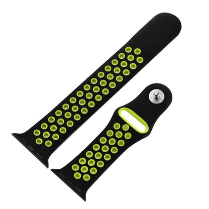 For Apple Watch 42mm / 41mm / 40mm / 38mm xDfind Two Color Silicone Sports Watch Band(Black Yellow) by xDfind