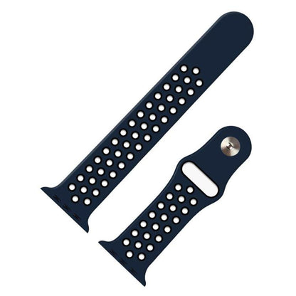 For Apple Watch 42mm / 41mm / 40mm / 38mm xDfind Two Color Silicone Sports Watch Band(Blue Black) by xDfind