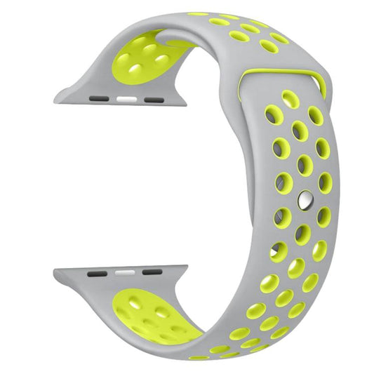For Apple Watch 42mm / 41mm / 40mm / 38mm xDfind Two Color Silicone Sports Watch Band(Grey Yellow) by xDfind