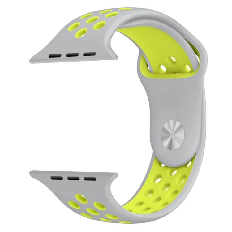 For Apple Watch 42mm / 41mm / 40mm / 38mm xDfind Two Color Silicone Sports Watch Band(Grey Yellow) by xDfind
