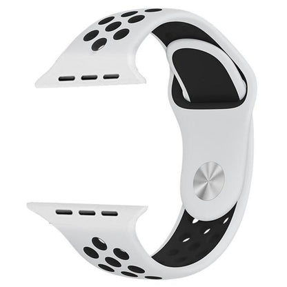 For Apple Watch 42mm / 41mm / 40mm / 38mm xDfind Two Color Silicone Sports Watch Band(White Black) by xDfind
