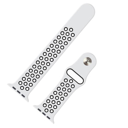For Apple Watch 42mm / 41mm / 40mm / 38mm xDfind Two Color Silicone Sports Watch Band(White Black) by xDfind