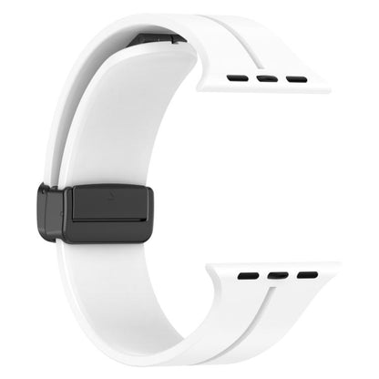 For Apple Watch 46mm / 49mm / 45mm / 44mm xDfind Solid Color Magnetic Buckle Silicone Watch Band(White) by xDfind