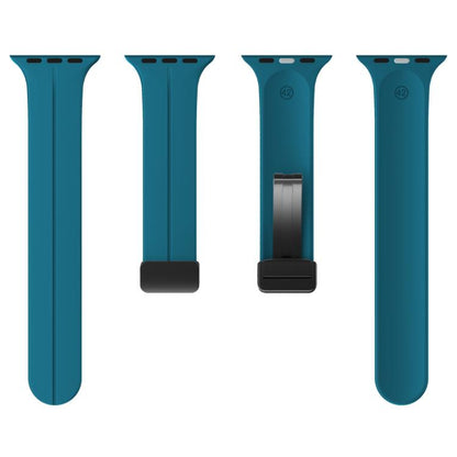 For Apple Watch 46mm / 49mm / 45mm / 44mm xDfind Solid Color Magnetic Buckle Silicone Watch Band(Cyan) by xDfind