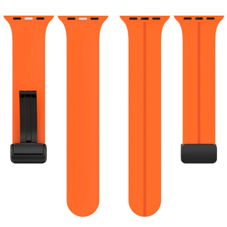 For Apple Watch 42mm / 41mm / 40mm / 38mm xDfind Solid Color Magnetic Buckle Silicone Watch Band(Orange) by xDfind