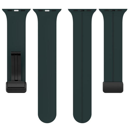 For Apple Watch 42mm / 41mm / 40mm / 38mm xDfind Solid Color Magnetic Buckle Silicone Watch Band(Pine Green) by xDfind