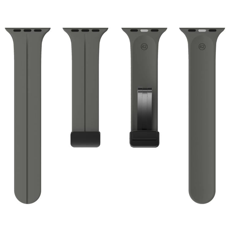 For Apple Watch 42mm / 41mm / 40mm / 38mm xDfind Solid Color Magnetic Buckle Silicone Watch Band(Dark Gray) by xDfind