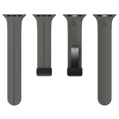 For Apple Watch 42mm / 41mm / 40mm / 38mm xDfind Solid Color Magnetic Buckle Silicone Watch Band(Dark Gray) by xDfind
