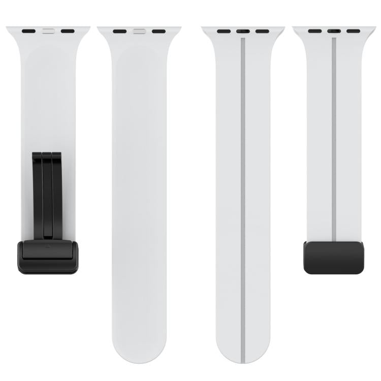 For Apple Watch 42mm / 41mm / 40mm / 38mm xDfind Solid Color Magnetic Buckle Silicone Watch Band(Light Grey) by xDfind