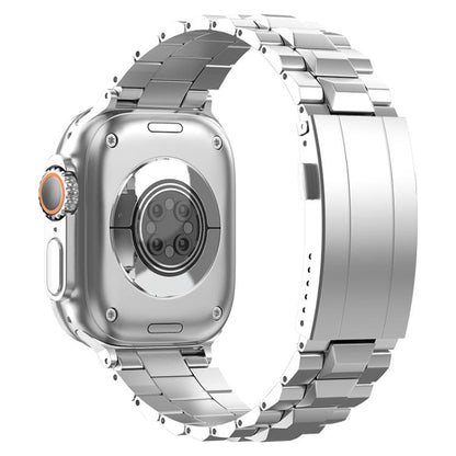 For Apple Watch 46mm / 49mm / 45mm / 44mm T-shaped Turtle Buckle Detachable Titanium Watch Band(Silver) by bashfashion