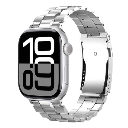 For Apple Watch 42mm / 41mm / 40mm / 38mm T-shaped Turtle Buckle Detachable Titanium Watch Band(Silver) by bashfashion