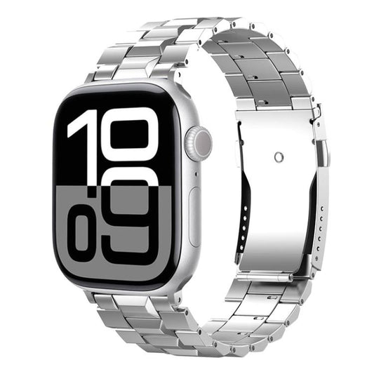 For Apple Watch 42mm / 41mm / 40mm / 38mm T-shaped Turtle Buckle Detachable Titanium Watch Band(Silver) by bashfashion