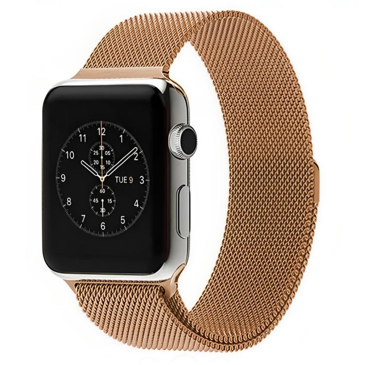 For Apple Watch 46mm / 49mm / 45mm / 44mm xDfind Milanese Loop Magnetic Metal Watch Band(Rose Gold) by xDfind