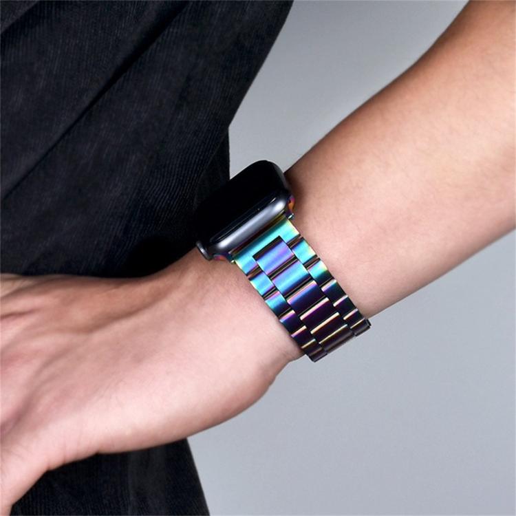 For Apple Watch 42mm / 41mm / 40mm / 38mm xDfind Three Beads Fold Buckle Stainless Steel Watch Band(Starlight) by xDfind