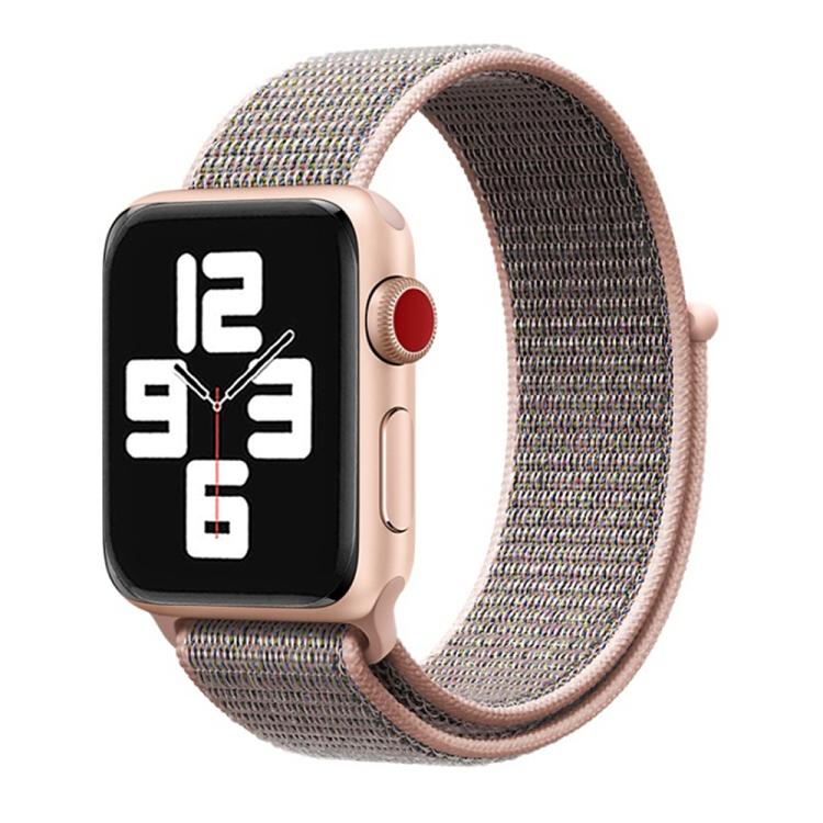 For Apple Watch 42mm / 41mm / 40mm / 38mm xDfind Nylon Loop Hook and Loop Fastener Watch Band(Pink Sand) by xDfind