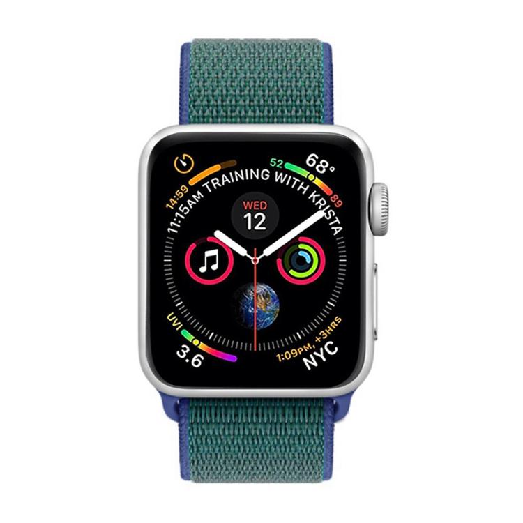 For Apple Watch 42mm / 41mm / 40mm / 38mm xDfind Nylon Loop Hook and Loop Fastener Watch Band(Dark Blue) by xDfind