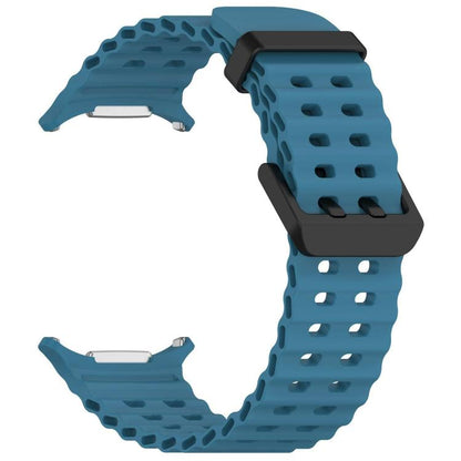For Samsung Galaxy Watch Ultra 47mm / Ultra 2025 xDfind Ocean Hole Dual Buckle Silicone Watch Band(Rock Blue) by xDfind