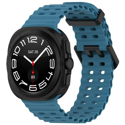 For Samsung Galaxy Watch Ultra 47mm / Ultra 2025 xDfind Ocean Hole Dual Buckle Silicone Watch Band(Rock Blue) by xDfind