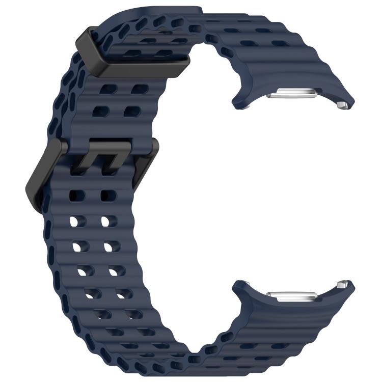 For Samsung Galaxy Watch Ultra 47mm / Ultra 2025 xDfind Ocean Hole Dual Buckle Silicone Watch Band(Midnight Blue) by xDfind